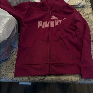 Puma Kids' Maroon Full-Zip Hoodie